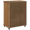 vidaXL Cabinet roulant avec roue Marron miel 63,5 x 39 x 79 cm