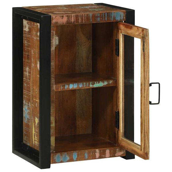 vidaXL Armoire de salle de bain avec porte Marron Bois Recycl&eacute; Solide