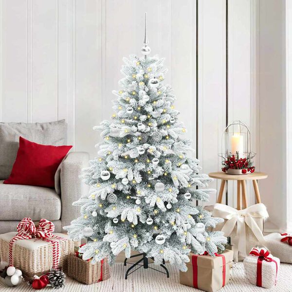 vidaXL Sapin de No&euml;l artificiel avec 150 LED Blanc 150 cm PE et PVC