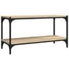 vidaXL Meuble TV Ch&ecirc;ne sonoma 80x33x41 cm Bois d'ing&eacute;nierie et acier