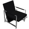 vidaXL Fauteuils lot de 2 avec cadre chromé noir similicuir