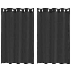 vidaXL Rideaux en voile avec &oelig;illets 2 pcs noir 140x175 cm