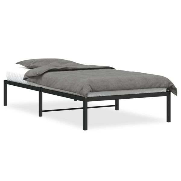 vidaXL Cadre de lit métal sans matelas noir 107x203 cm