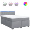 vidaXL Sommier &agrave; lattes de lit avec matelas Gris clair 140x200cm Tissu