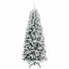 vidaXL Sapin de No&euml;l artificiel avec 300 LED avec support Blanc 210 cm