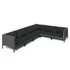 vidaXL Salon de jardin 6 pcs avec coussins R&eacute;sine tress&eacute;e Gris fonc&eacute;