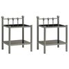 vidaXL Tables de chevet 2 pcs Gris et noir M&eacute;tal et verre