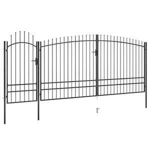 vidaXL Portail de jardin Woerden avec pointe en forme de lance 5 x 1,95 m noir