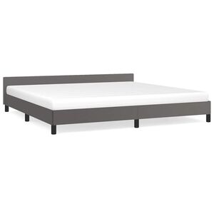 vidaXL Cadre de lit avec t&ecirc;te de lit sans matelas gris 200x200 cm