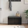 vidaXL Banc d'entr&eacute;e avec coussin Ch&ecirc;ne Noir 80 x 38 x 46 cm