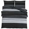 vidaXL Ensemble de housse de couette rayures noires 200x200 cm coton