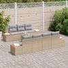 vidaXL Ensemble de canap&eacute; de jardin 8 pcs Beige Poly rotin