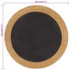 vidaXL Tapis tress&eacute; Noir et naturel 120 cm Jute et coton Rond