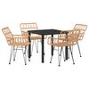 vidaXL Ensemble de salle &agrave; manger pour jardin 5 pc Marron