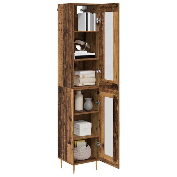 vidaXL Haut Armoire 2 pcs Bois Ancien Verre