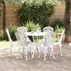 vidaXL Ensemble de salle &agrave; manger pour jardin 7 pcs Blanc Aluminium