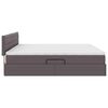 vidaXL Lit avec rangement et matelas Gris 200 x 200 cm Simili cuir