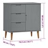 vidaXL Buffet MOLDE Gris 76,5x40x80 cm Bois massif de pin