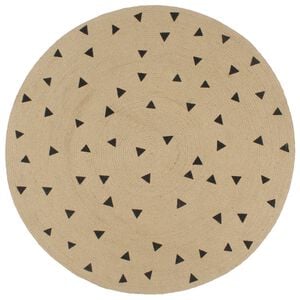 vidaXL Tapis fait &agrave; la main Jute avec imprim&eacute; &agrave; triangles 90 cm