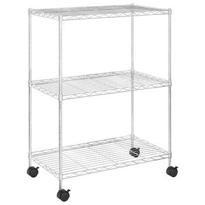 vidaXL &Eacute;tag&egrave;re de rangement 3 niveaux et roues 60x35x81cm chrome 150kg
