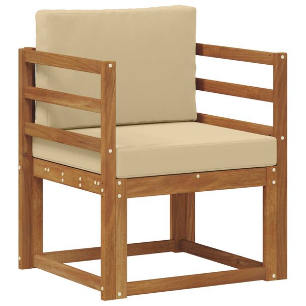 vidaXL Canap&eacute; d&rsquo;ext&eacute;rieur Bois d'acacia massif et polyester Naturel