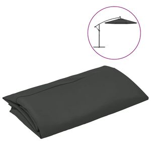 vidaXL Tissu de remplacement pour parasol d&eacute;port&eacute; anthracite 300 cm