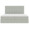 vidaXL Lit de Rangement avec matelas Gris clair 200 x 200 cm Velours