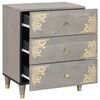vidaXL Cabinet de chevet Gris 50 x 33 x 62 cm Bois de mangue massif