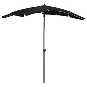 vidaXL Parasol de jardin avec m&acirc;t 200x130 cm noir