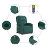 vidaXL Fauteuil de massage inclinable Vert fonc&eacute; Tissu