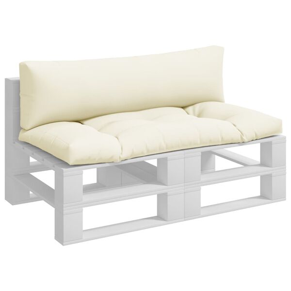 vidaXL Coussins de palette lot de 2 crème tissu