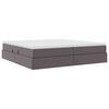 vidaXL Lit avec rangement et matelas Gris 200 x 200 cm Simili cuir
