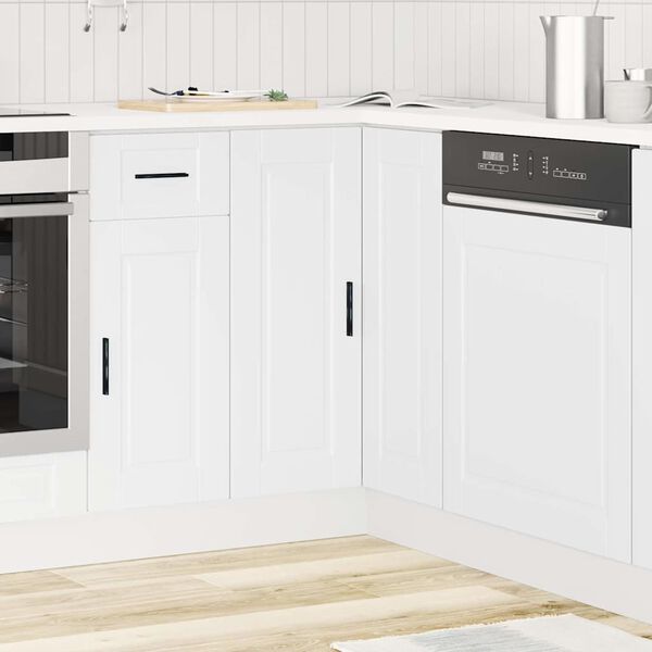vidaXL Armoire d'angle de cuisine Porto blanc bois d'ingénierie