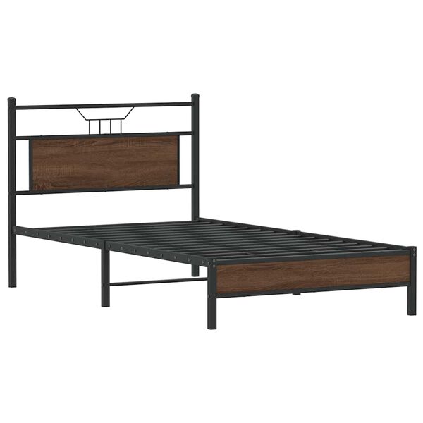 vidaXL Cadre de lit sans matelas ch&ecirc;ne marron 100x200 cm