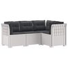 vidaXL Canap&eacute; de jardin 4 places avec coussins aspect rotin PP Blanc