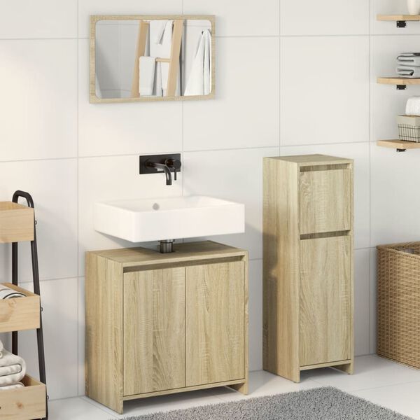 vidaXL Ensemble de meubles de salle de bain 3 pcs chêne sonoma