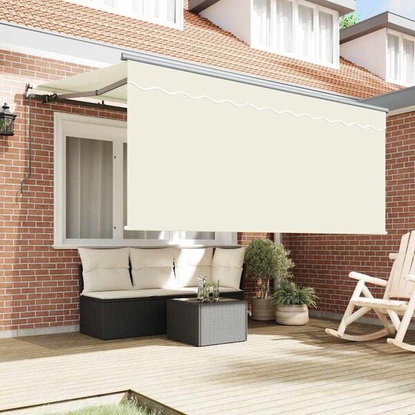 vidaXL Auvent R&eacute;tractable Cr&egrave;me 300 x 200 cm Polyester et Aluminium