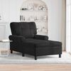 vidaXL Chaise longue avec coussin Noir 91 x 157 x 91 cm Velours