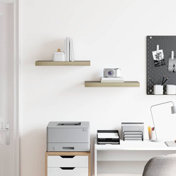 vidaXL &Eacute;tag&egrave;res murales flottantes 2 pcs ch&ecirc;ne 50x23x3,8 cm MDF