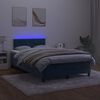 vidaXL Sommier &agrave; lattes de lit avec matelas LED Bleu fonc&eacute; 120x200 cm