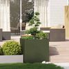 vidaXL Jardinière vert olive 80x80x80 cm acier