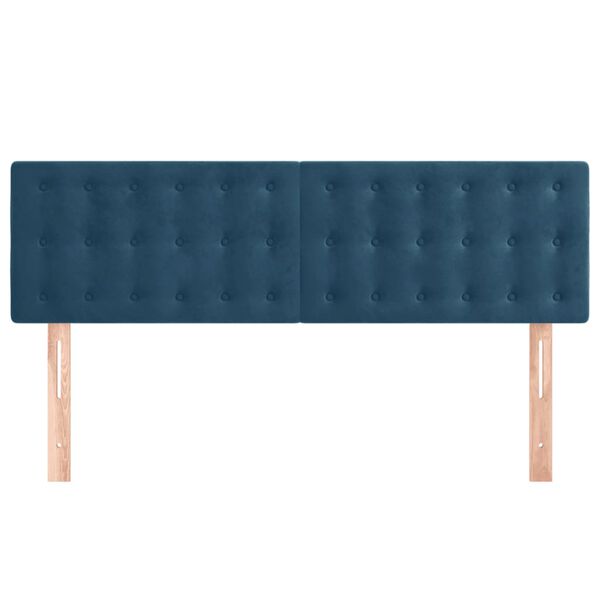 vidaXL Têtes de lit 2 pcs Bleu foncé 72x5x78/88 cm Velours
