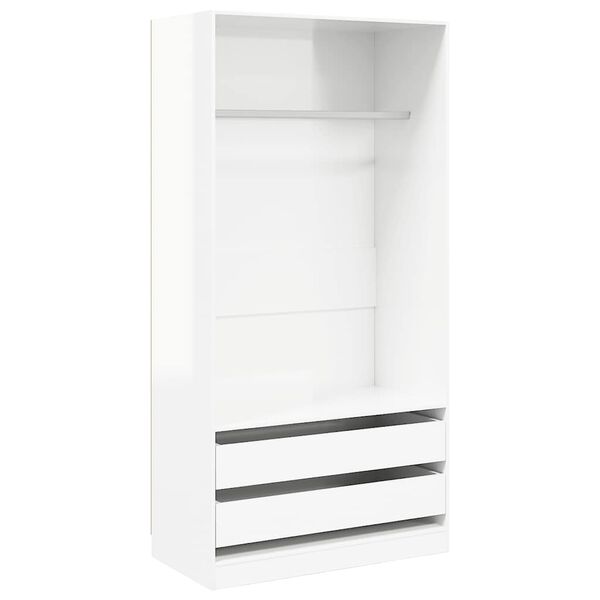 vidaXL Garde-robe Blanc brillant 100x50x200 cm Bois d'ing&eacute;nierie