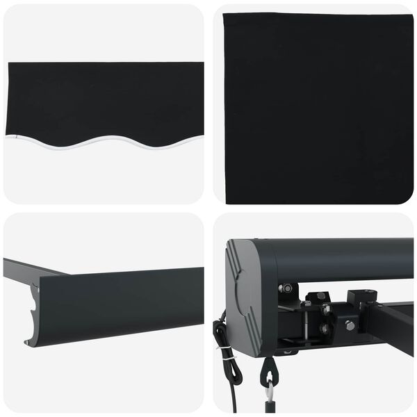 vidaXL Auvent Noir 400 x 300 x 165 cm Polyester et Aluminium