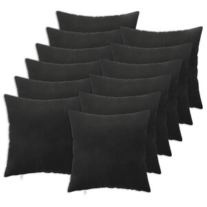 vidaXL Housse de coussin 12 pc HEERLEN Noir 40 x 40 cm Velours