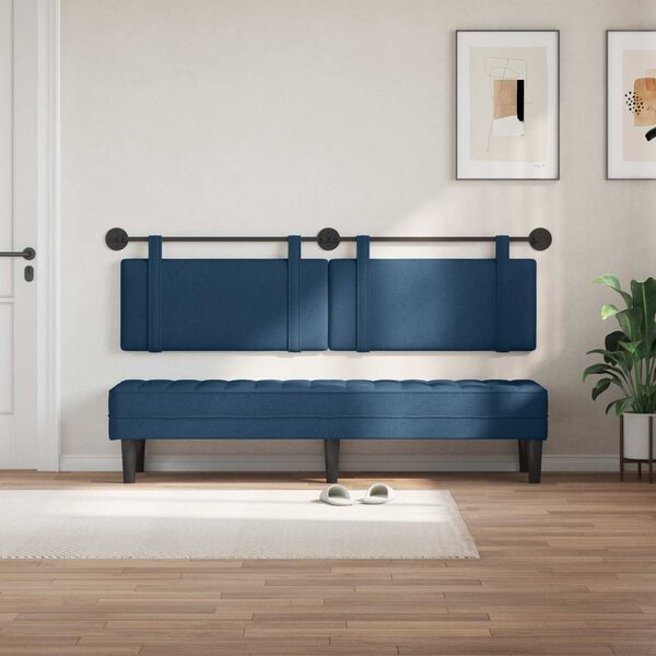 vidaXL T&ecirc;te de lit suspendue Montage mural Bleu 190 x 55 x 5 cm tissu