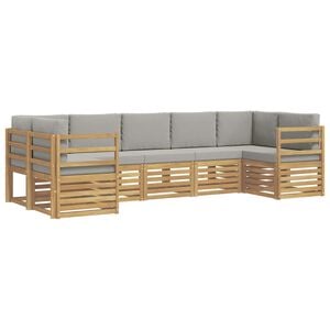 vidaXL Ensemble de canap&eacute;s d'ext&eacute;rieur 7 pc Blanc et gris clair