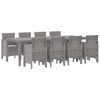 vidaXL Ensemble de salle &agrave; manger pour jardin 9 pcs Gris clair