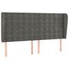 vidaXL T&ecirc;te de lit avec oreilles Gris fonc&eacute; 183x23x118/128 cm Velours