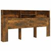 vidaXL Armoire de t&ecirc;te de lit Ch&ecirc;ne fum&eacute; 200x19x103,5 cm